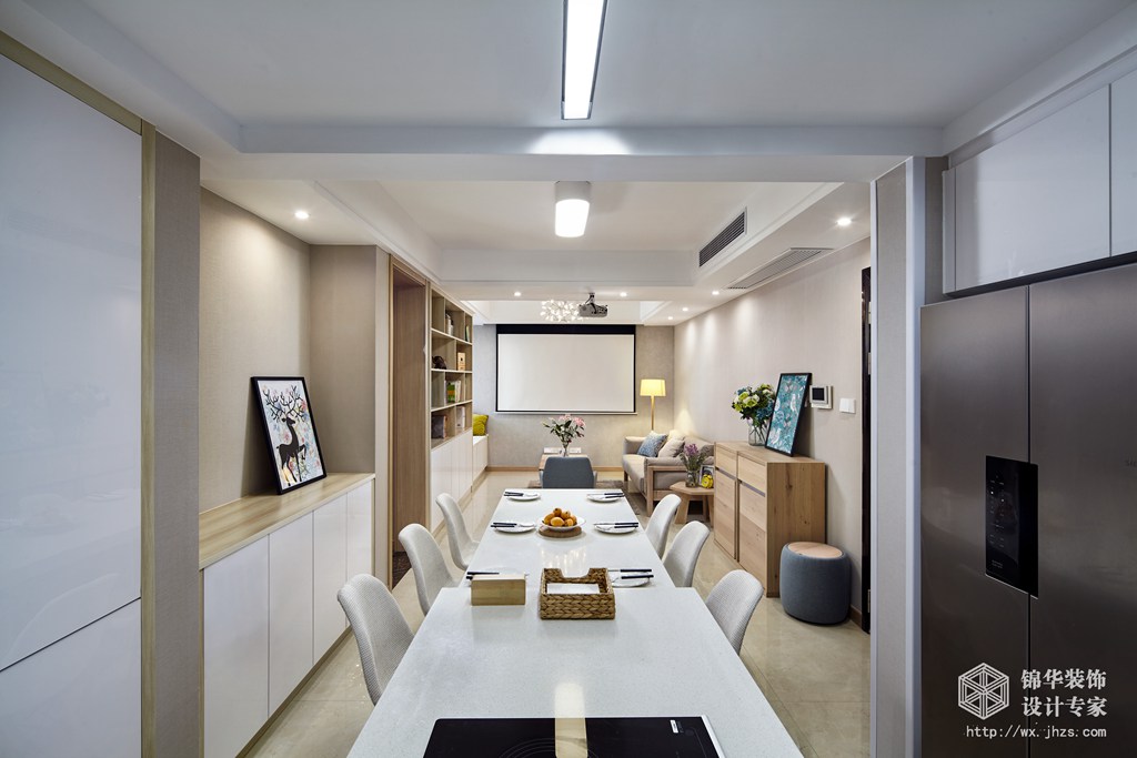  日式MUJI风格-尚锦城-两室两厅-106平-餐桌-装修实景效果图