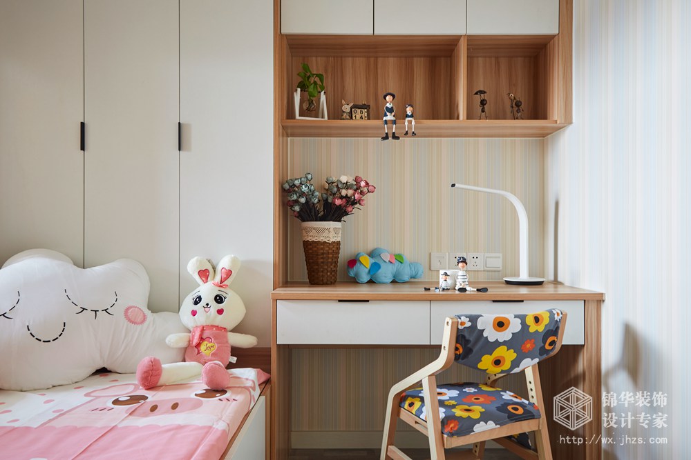 现代简约风格-华润橡树湾-三室两厅-113平米-儿童房-装修实景效果图