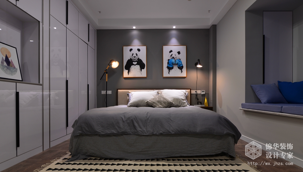 北欧风格-金科米兰-小户型-75平-卧室-装修效果实景图