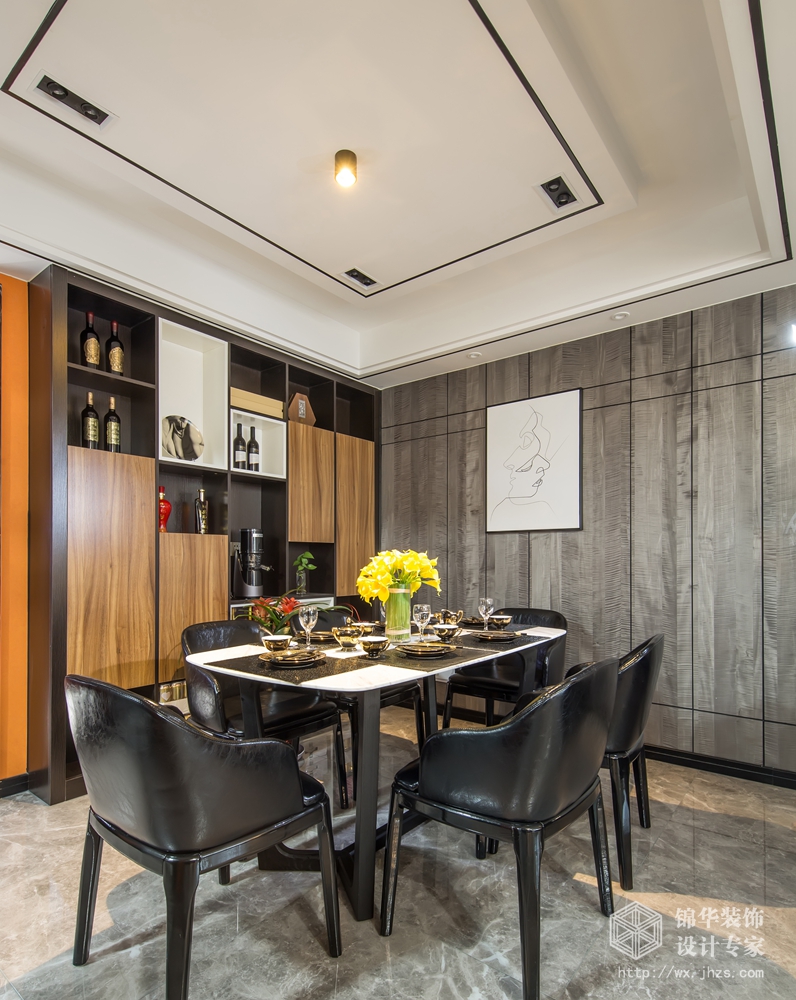 现代简约风格-红豆人民路九号-三室两厅-116平米-餐厅-装修实景效果图