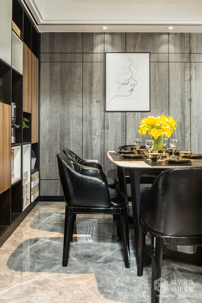 现代简约风格-红豆人民路九号-三室两厅-116平米-餐厅-装修实景效果图