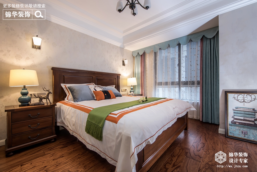 现代美式风格-融侨观邸-三室两厅-139平米-卧室-装修实景效果图
