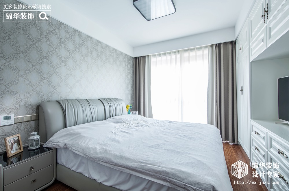 现代简约风格-维纳阳光-三室两厅-128平米-卧室-装修实景效果图
