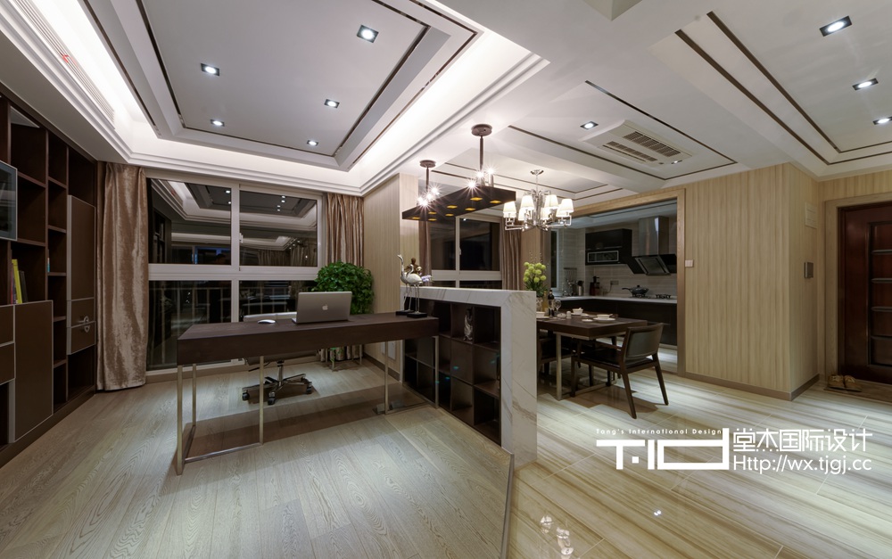 新中式风格-金科世界城-大户型-客厅-装修效果实景图