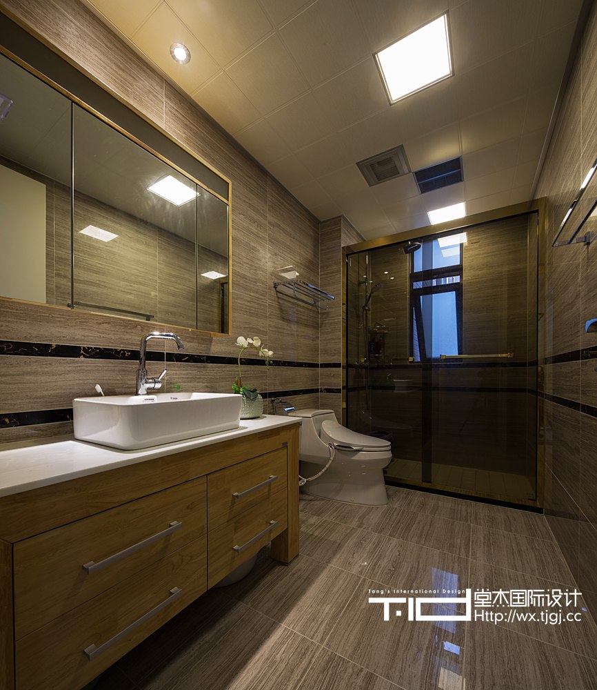 简约风格-太湖国际-三室一厅-155平-卫生间-装修效果实景图
