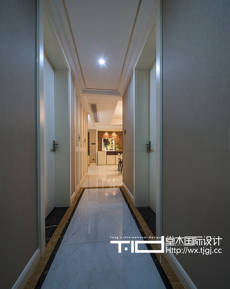 简约风格-太湖国际-三室一厅-155平-过道-装修效果实景图