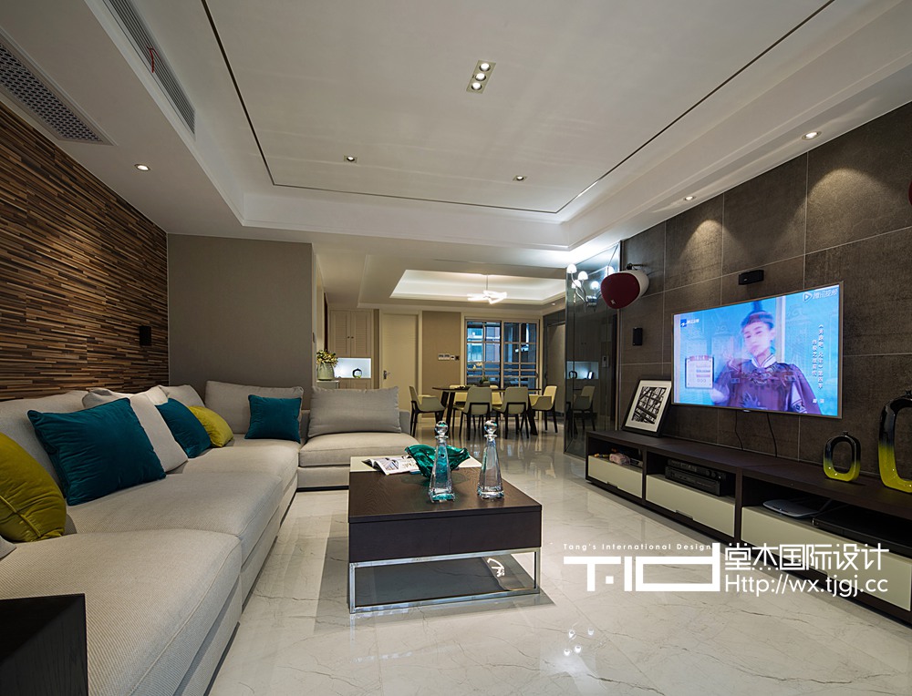 简约风格-太湖国际-三室一厅-155平-客厅-装修效果实景图