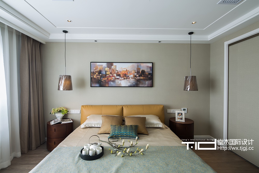 现代简约风格-西水东-三室两厅-148平米-卧室-装修实景效果图