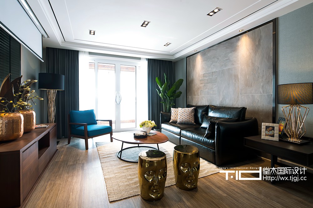 现代简约风格-西水东-三室两厅-148平米-客厅-装修实景效果图