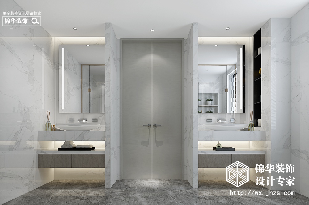 金科米兰米兰现代风格效果图装修-两室两厅-现代简约