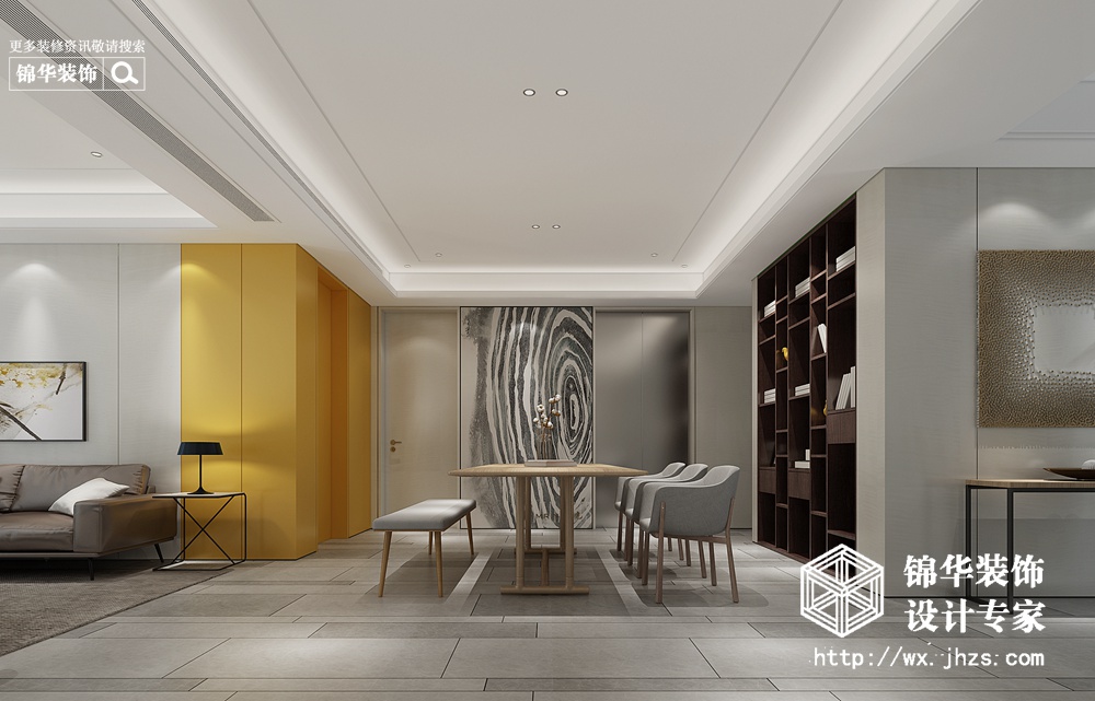 金科米兰米兰现代风格效果图装修-两室两厅-现代简约