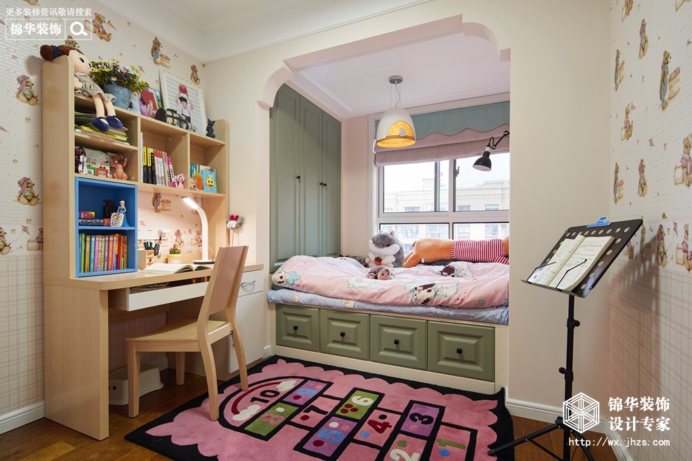 小美风格-绿地波士顿-三室两厅-84平米-儿童房-装修实景效果图