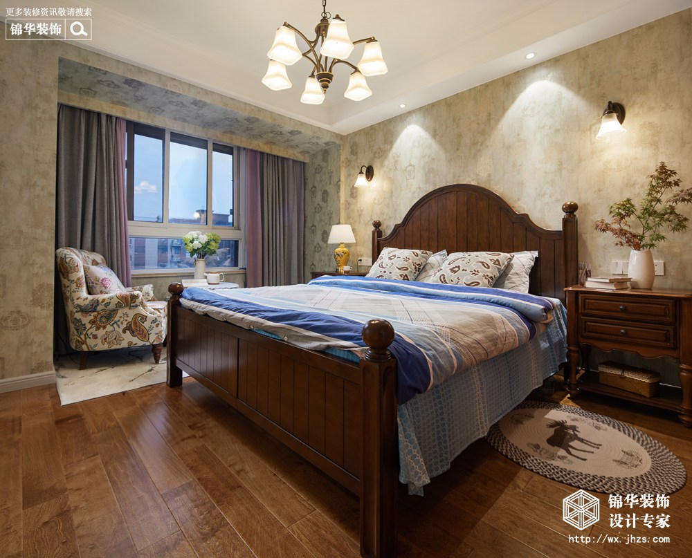 小美风格-绿地波士顿-三室两厅-84平米-卧室-装修实景效果图
