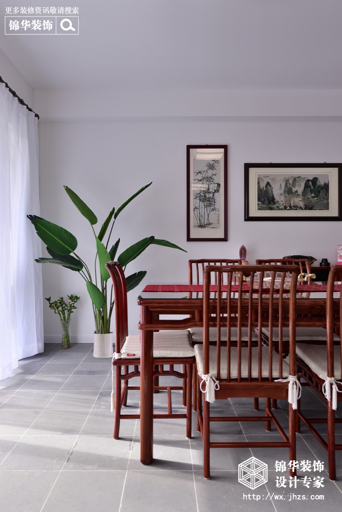 新中式-中海珑玺-四室两厅-260平-餐厅-装修效果实景图