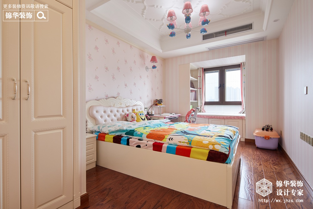 美式混搭风格-圆融广场-三室两厅-130平-儿童房-装修实景效果图