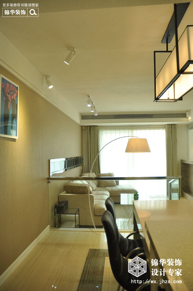 现代风格-恒基誉珑湖滨-两室两厅-90平米-客厅