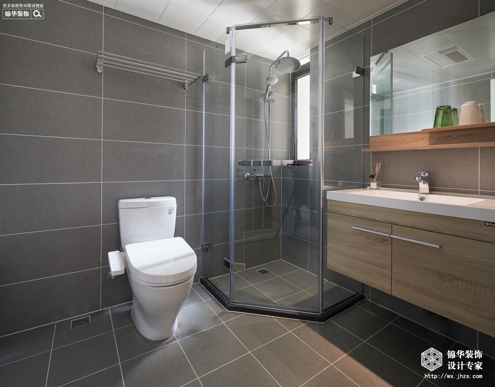 北欧风格-金世名园-两室两厅-100平-卫生间-装修实景效果图