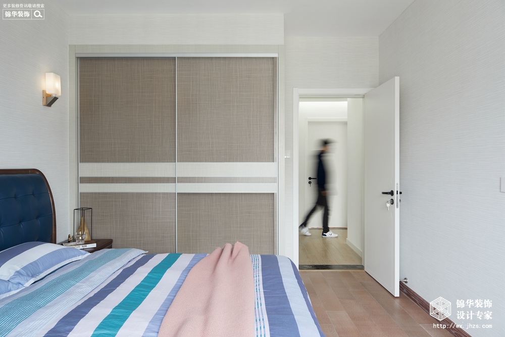 北欧风格-金世名园-两室两厅-100平-卧室-装修实景效果图