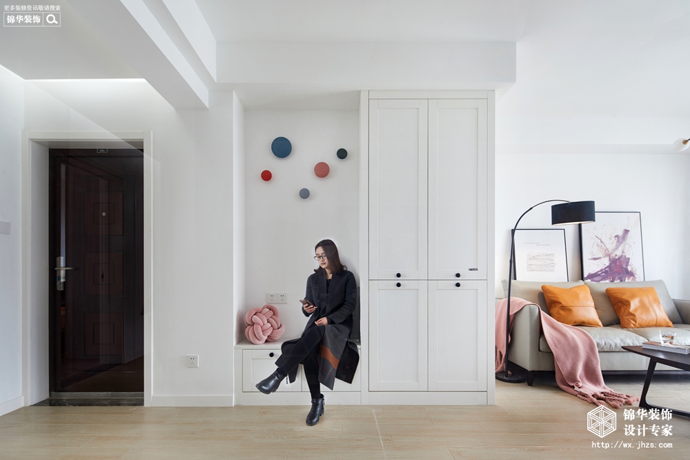 北欧风格-金世名园-两室两厅-100平-客厅-装修实景效果图