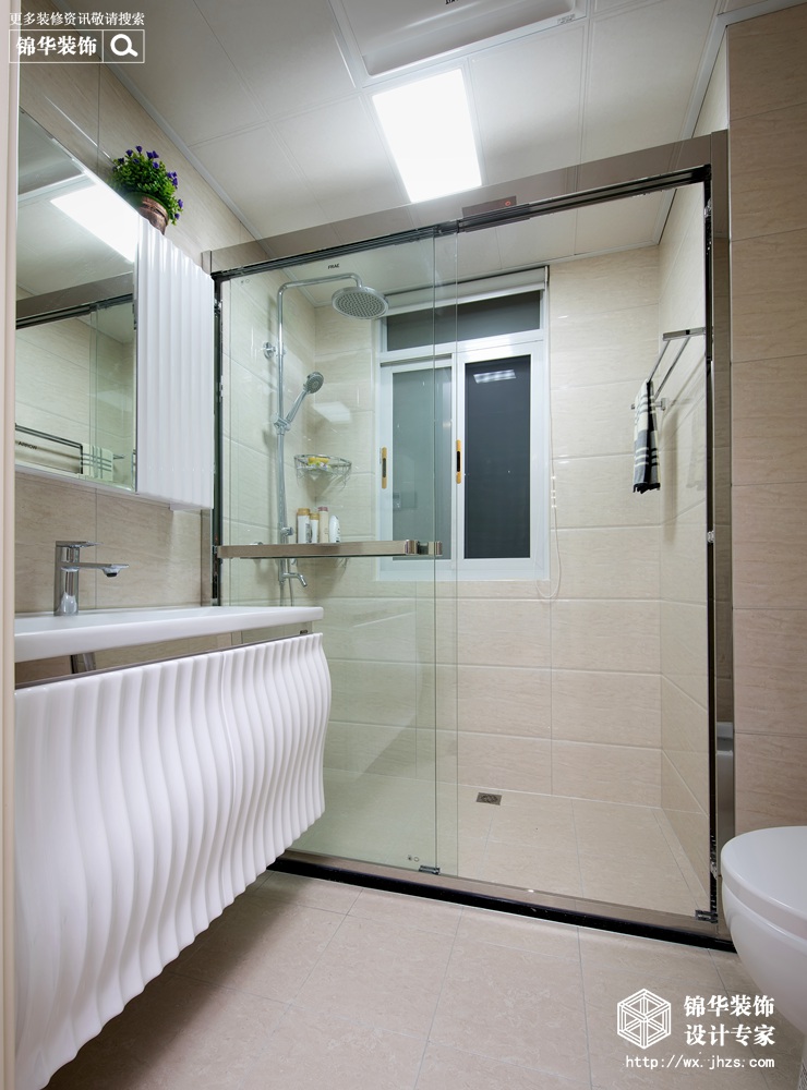 现代简约风格-福润轩-两室两厅-89平米-卫生间-装修实景效果图