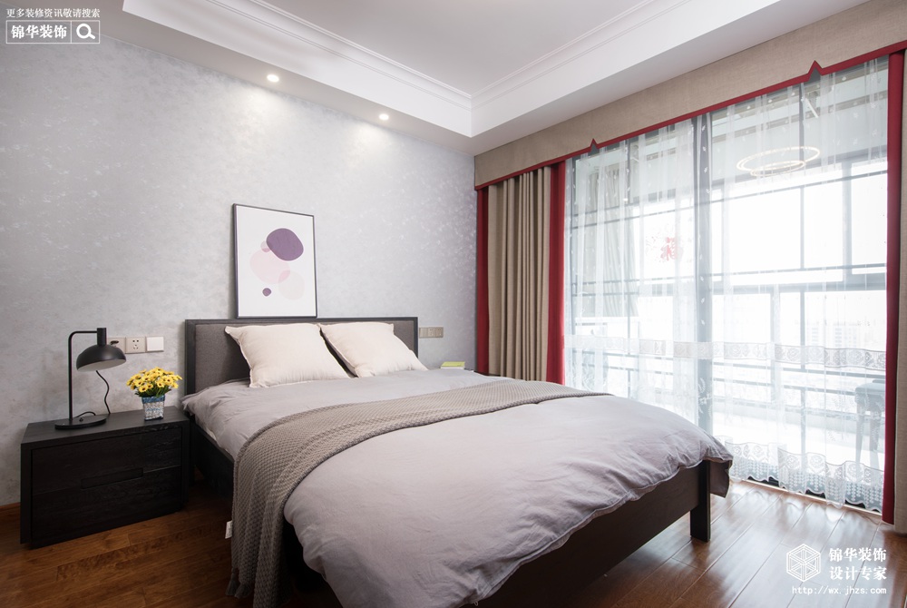 现代简约风格-福润轩-两室两厅-89平米-卧室-装修实景效果图