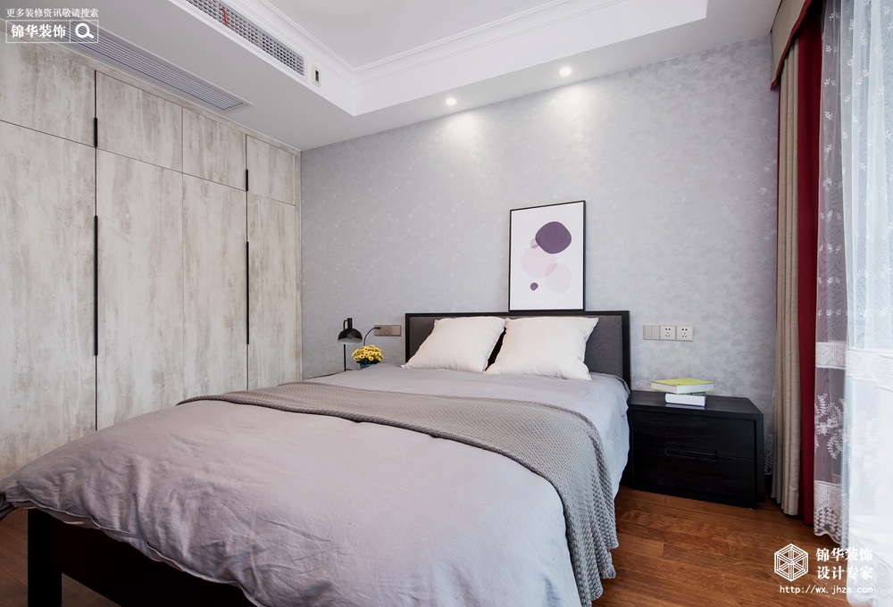 现代简约风格-福润轩-两室两厅-89平米-卧室-装修实景效果图