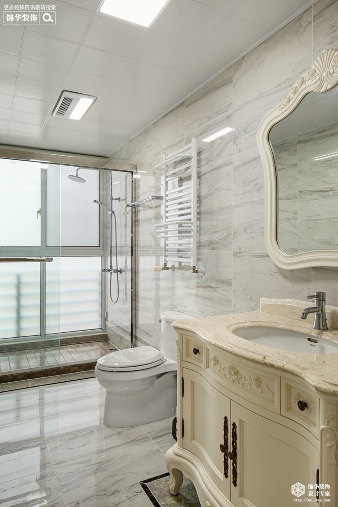 简欧风格-保利香槟-四室两厅-170平米-卫生间-装修实景效果图