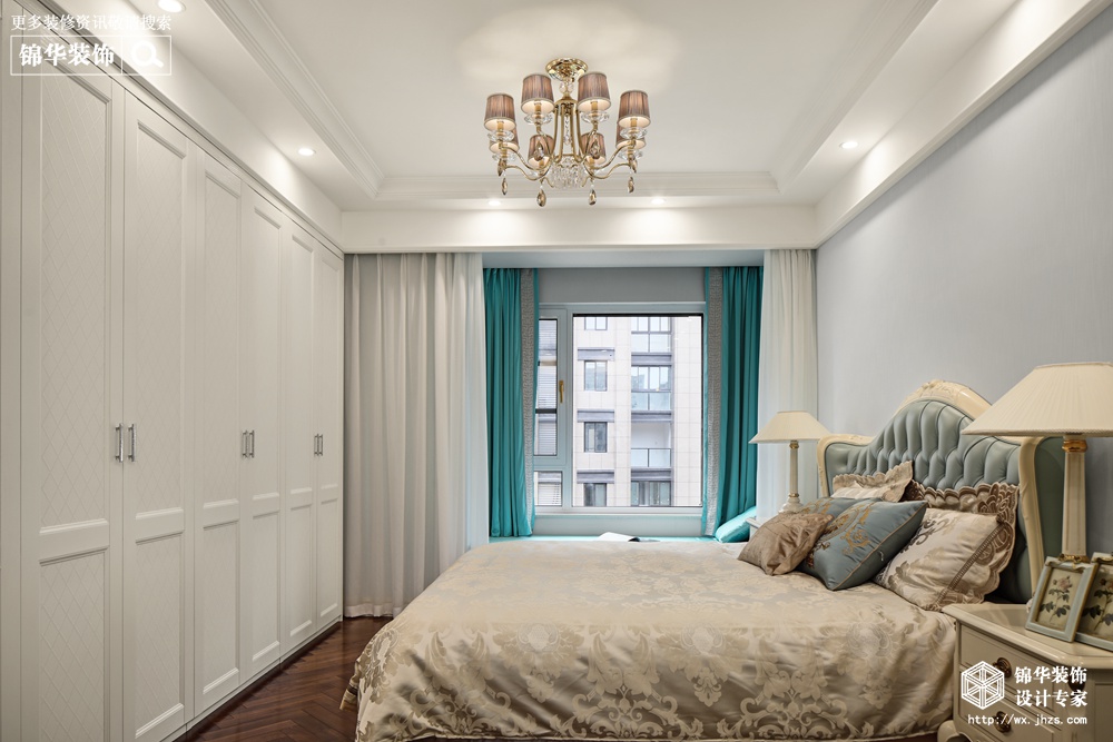 简欧风格-保利香槟-四室两厅-170平米-卧室-装修实景效果图