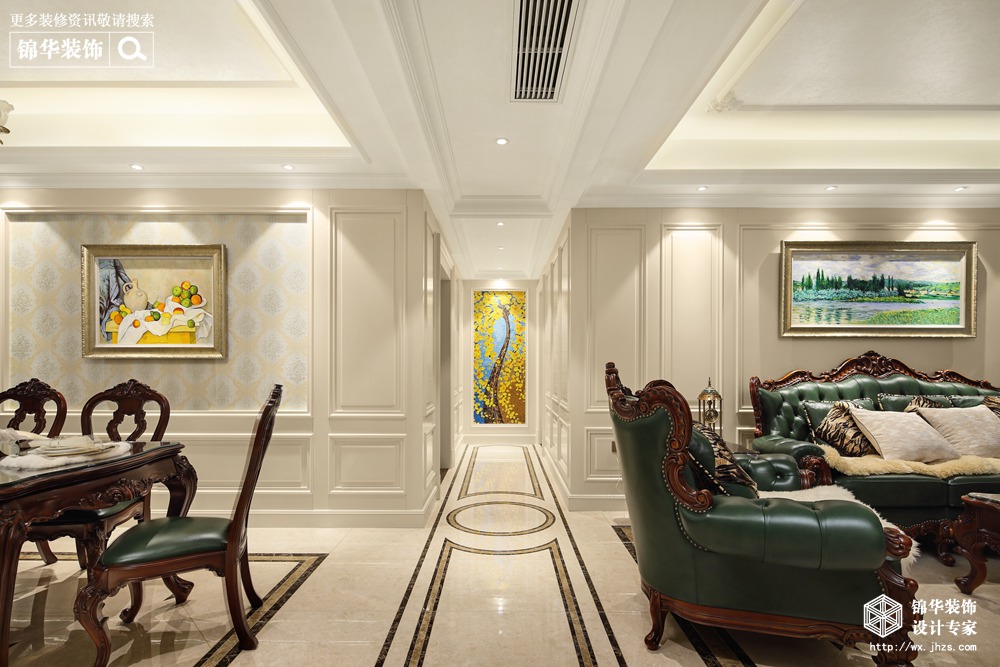 简欧风格-保利香槟-四室两厅-170平米-客餐厅-装修实景效果图