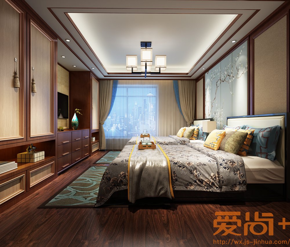 中式风格-绿地香颂-别墅-300平-装修效果图装修-别墅-新中式