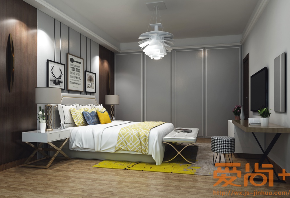 新东方主义风格-长泰国际-别墅-370-卧室-装修效果图