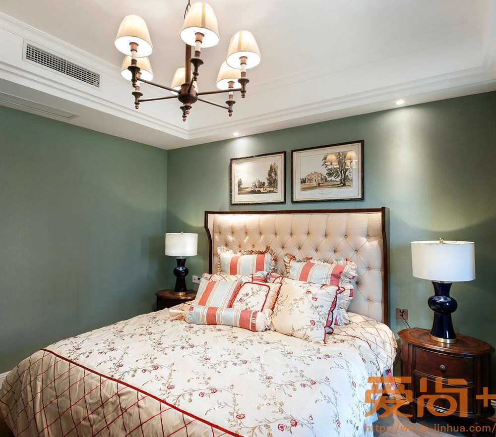 美式风格-玉兰花园-四室两厅-150平-卧室-装修实景效果图
