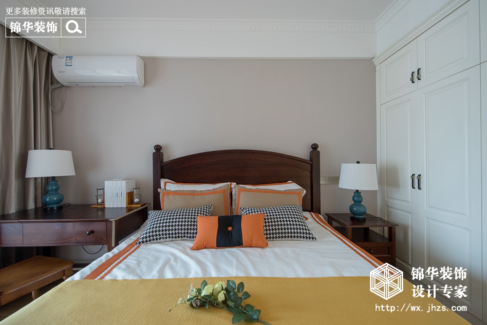 现代美式风格-西上海-三室两厅-145平米-卧室-装修实景效果图
