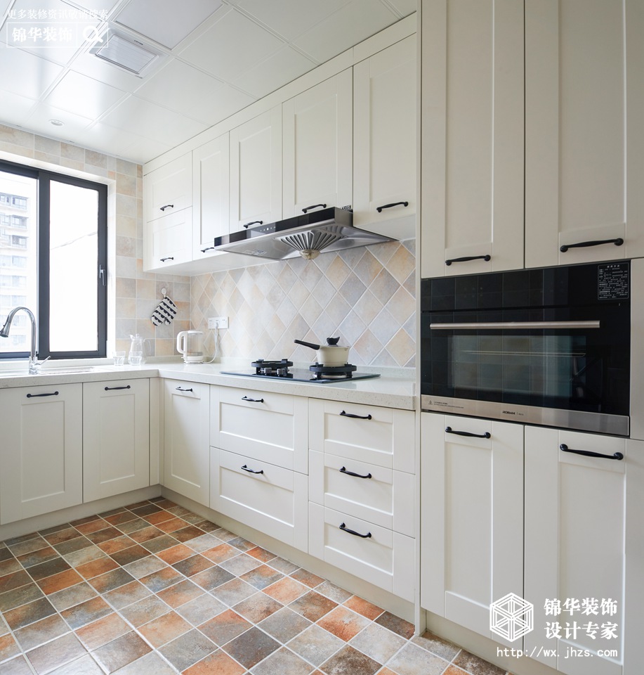 美式风格-尚锦城-三室两厅-140平-厨房-装修实景效果图