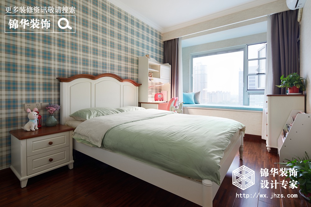现代美式风格-上府名园-四室两厅-136平-卧室-装修实景效果图