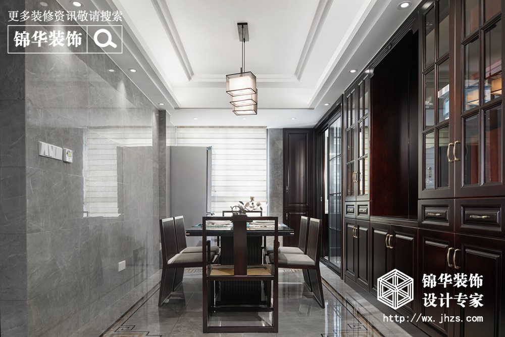 新中式风格-西亭家园-三室两厅-143平米-餐厅-装修效果实景图