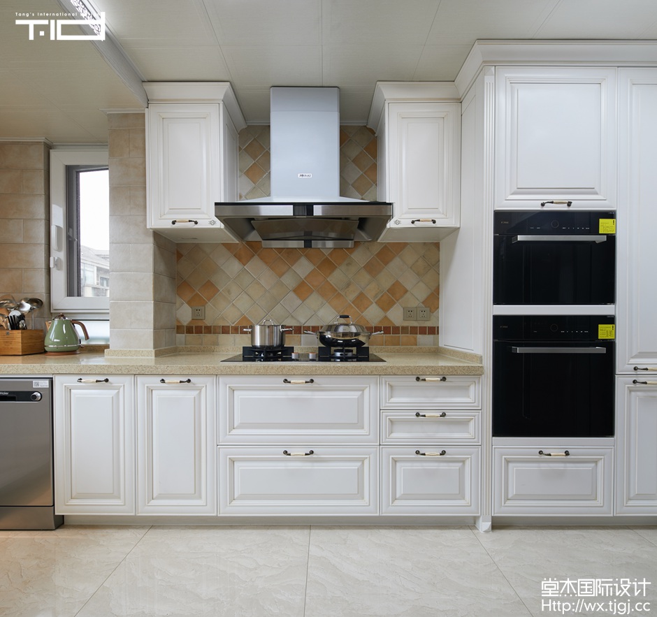 美式轻奢-中央御景-跃层复式-310平-厨房-装修效果实景图