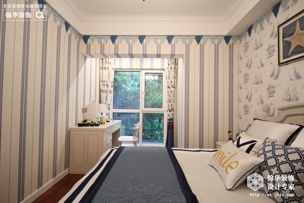美式风格-紫金英郡-复式-250平-卧室-装修实景效果图