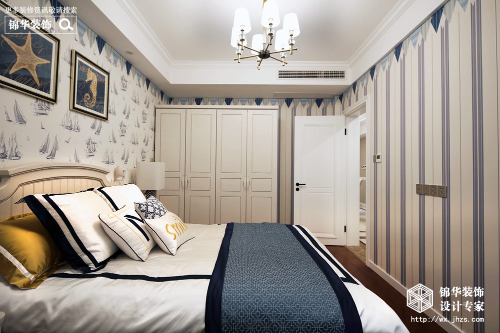 美式风格-紫金英郡-复式-250平-卧室-装修实景效果图
