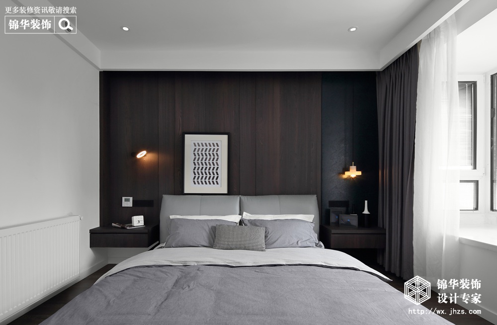 现代简约-繁华里-三室两厅-140平-卧室-装修实景效果图