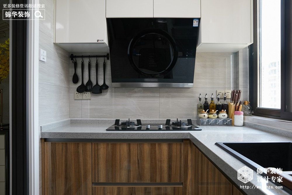 现代轻奢风格-华润橡树湾-三室两厅-118平米-厨房-装修实景效果图