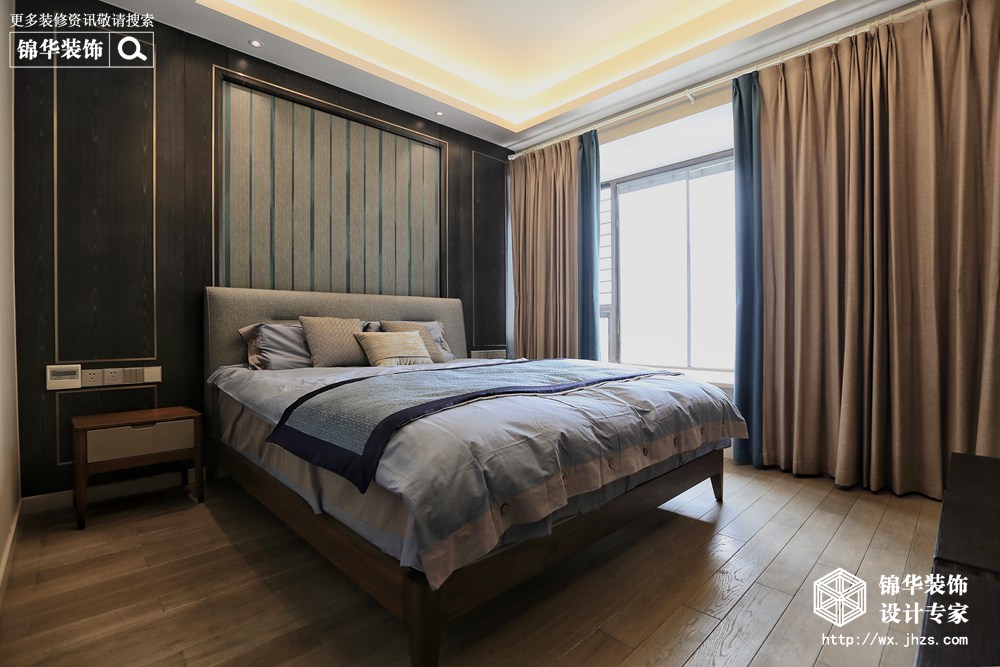 现代简约-西水东-三室两厅-173平-卧室-装修效果实景图