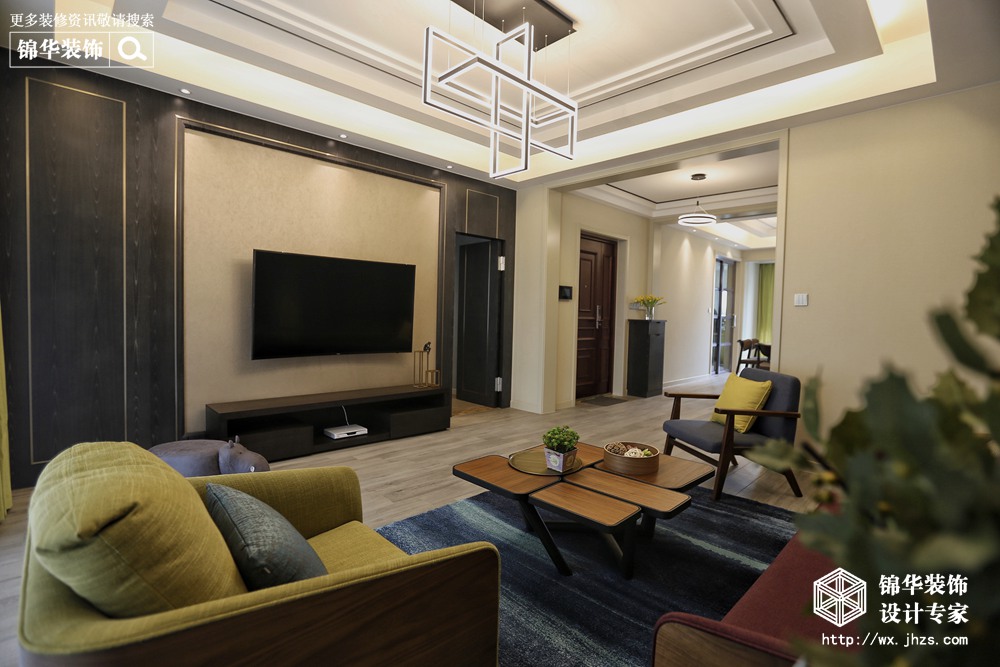 现代简约-西水东-三室两厅-173平-客厅-装修效果实景图