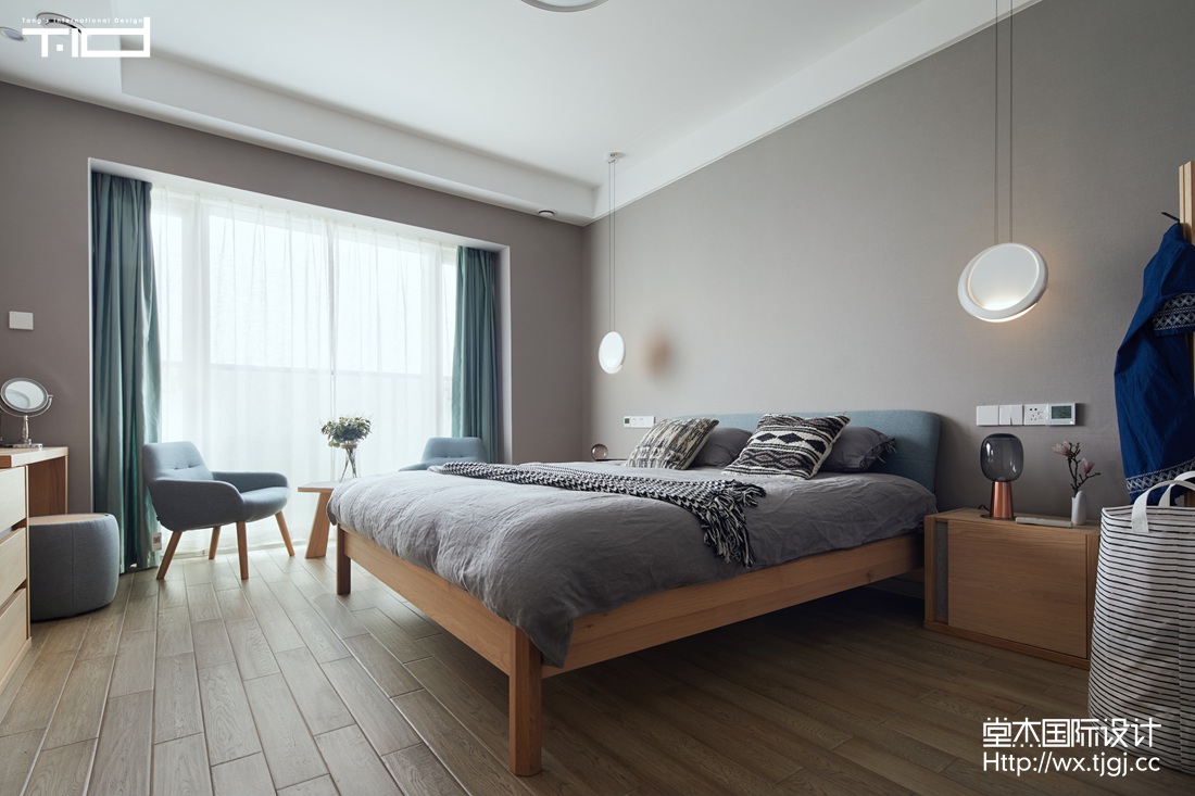 北欧风格-香樟园-大户型-165平-卧室-装修效果实景图