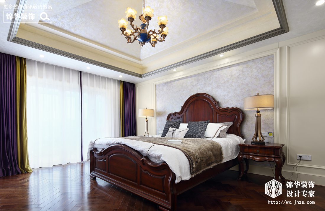 现代欧式古典风格-蠡湖尚郡-跃层复式-320平-卧室-装修实景效果图