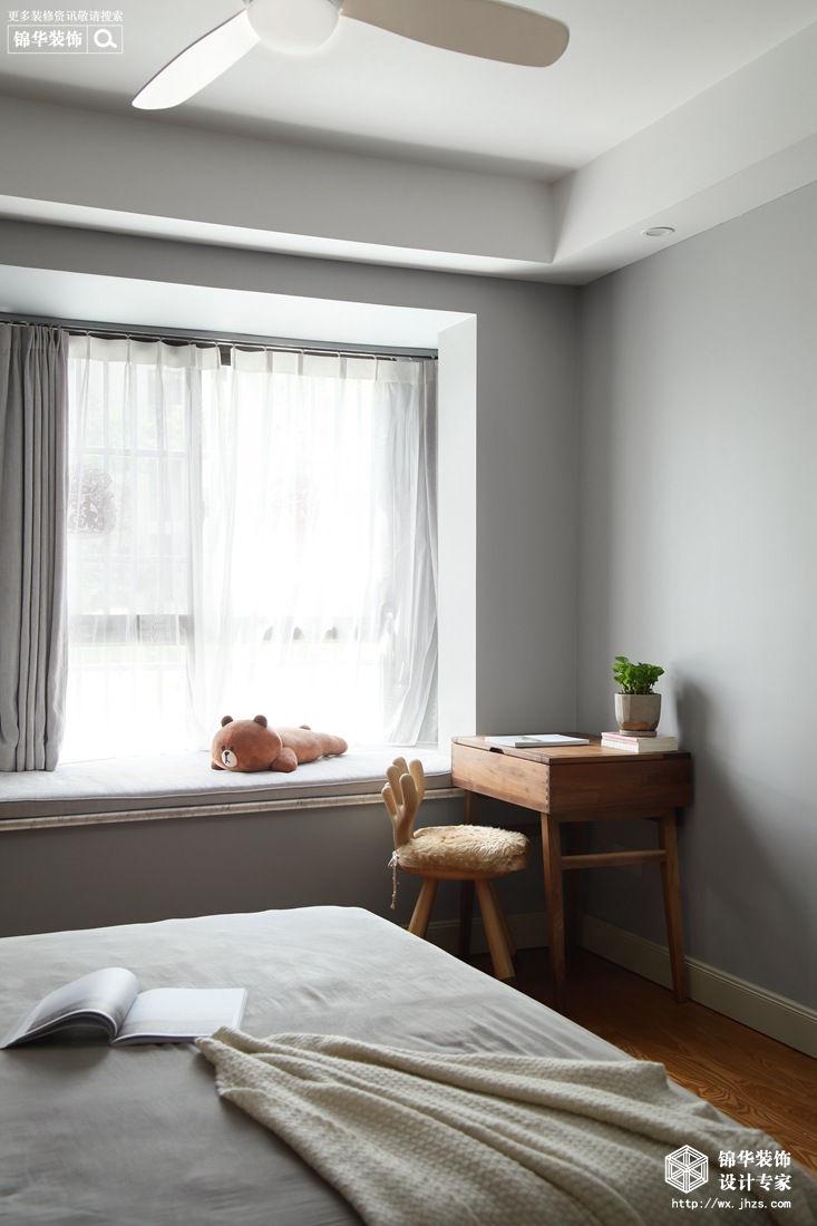 北欧风格-金世名园-两室两厅-110平-卧室-装修实景效果图
