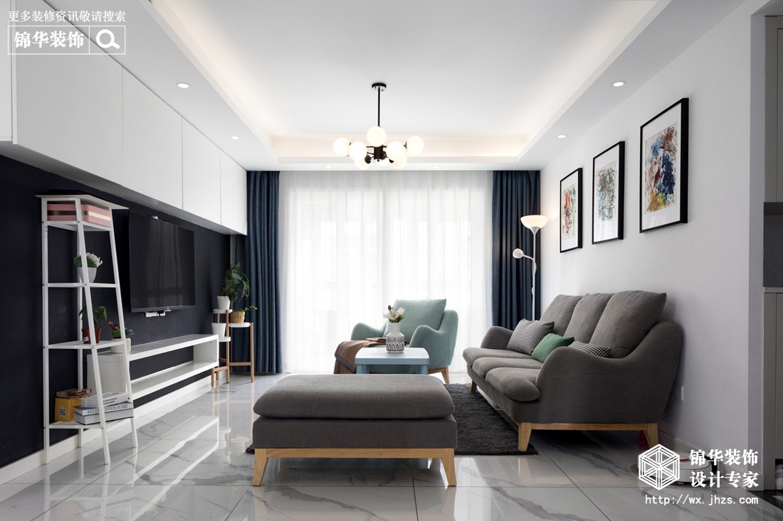 ins风-九龙仓碧玺-三室两厅-128平-装修效果实景图装修-三室两厅-现代简约