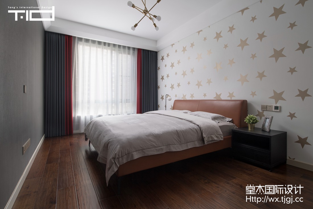 现代轻奢-天安曼哈顿-大户型-182平-卧室-装修效果实景图