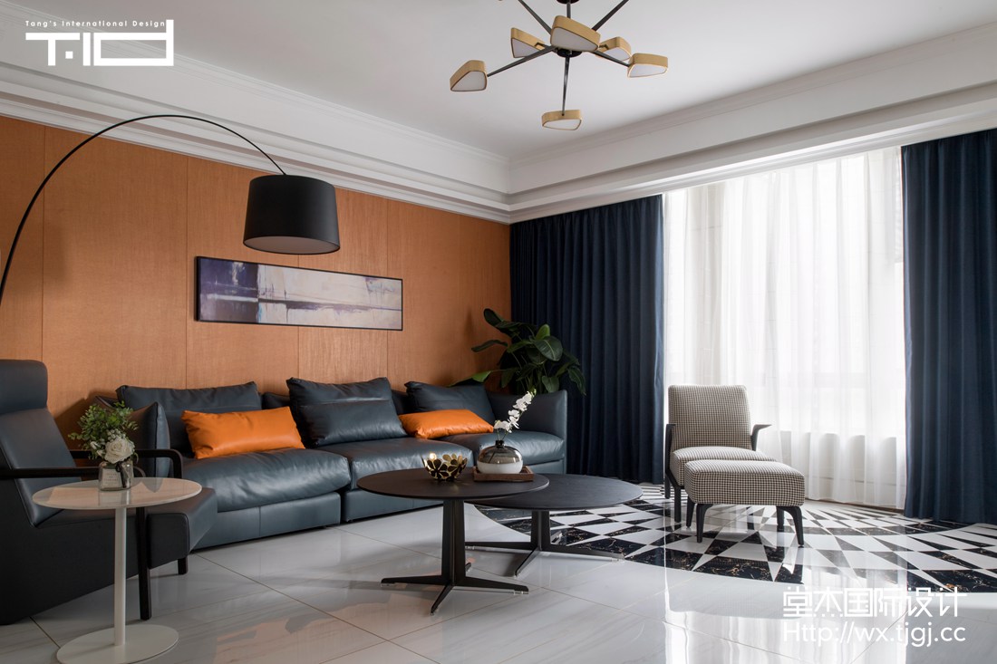 现代轻奢-天安曼哈顿-大户型-182平-客厅-装修效果实景图