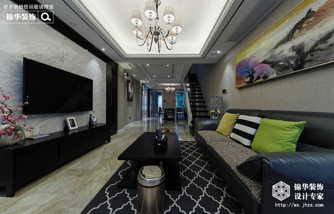 轻奢风格-金域缇香-三室两厅-160平-客厅-装修效果实景图